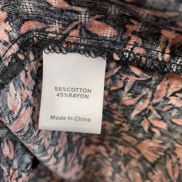 Roan + Ryan Evereve Black Floral Short Sleeve Dress Medium - Picture 6 of 7